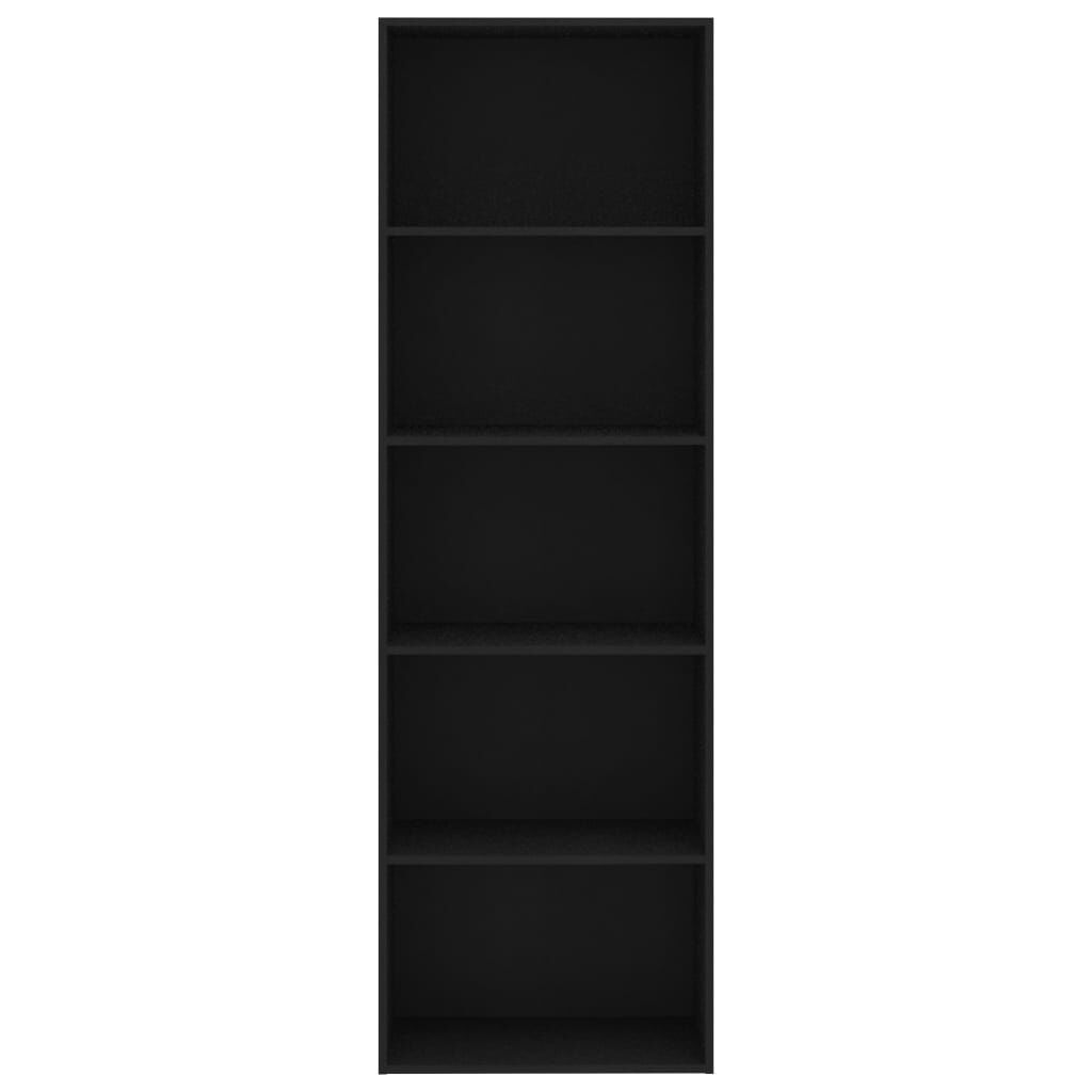 vidaXL 5-Tier Book Cabinet Black 60x30x189 cm Engineered Wood