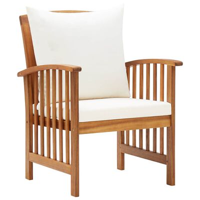 vidaXL Garden Chairs with Cushions 2 pcs Solid Acacia Wood,  vidaXL Garden Chairs with Cushions 2 pcs Solid Acacia Wood