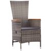 vidaXL 7 Piece Garden Dining Set with Cushions Grey