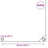 vidaXL Tarpaulin 650 g/m² 3x5 m Grey