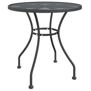 vidaXL Garden Table Ø80x72 cm Expanded Metal Mesh Anthracite