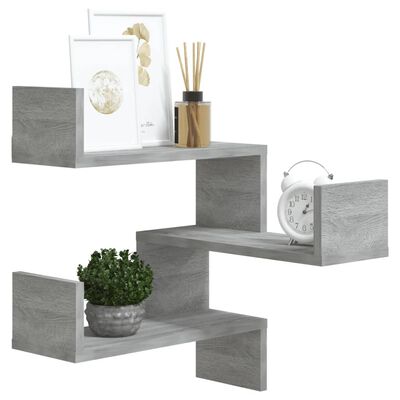 vidaXL Wall Corner Shelf Grey Sonoma 40x40x50 cm Engineered Wood, grey sonoma vidaXL Wall Corner Shelf Grey Sonoma 40x40x50 cm Engineered Wood