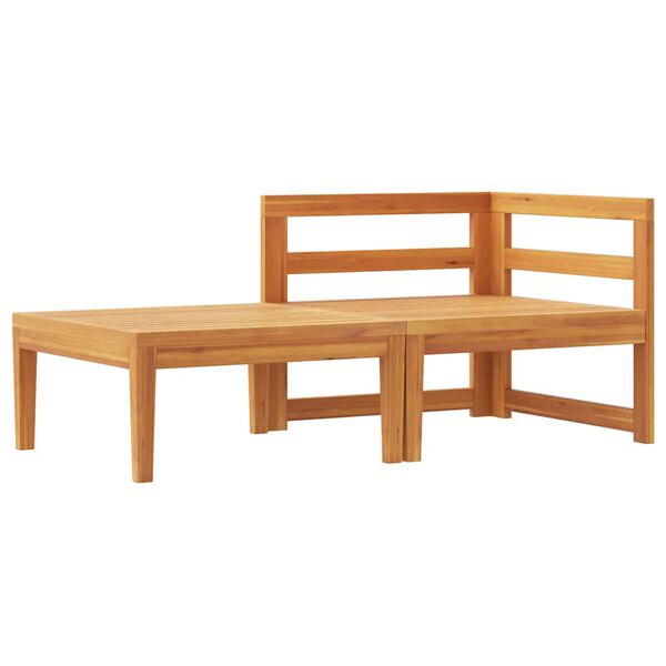 vidaXL 2 Piece Garden Lounge Set with Cream White Cushions Acacia Wood