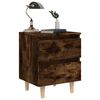 vidaXL Bed Cabinets with Solid Wood Legs 2 pcs Smoked Oak 40x35x50 cm