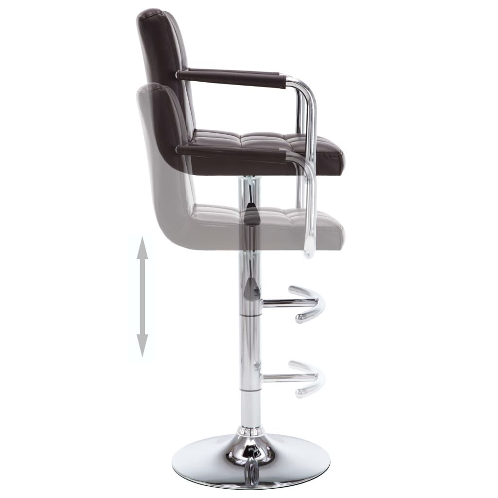 vidaXL Bar Stools 2 pcs Brown Faux Leather