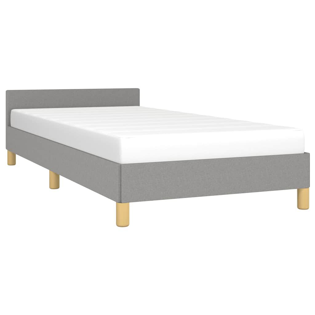 vidaXL Bed Frame without Mattress Light Grey 92x187 cm Single Fabric