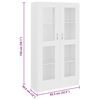 vidaXL Vitrine Cabinet White 82.5x30.5x150 cm Engineered Wood
