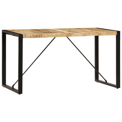vidaXL Dining Table 140x70x75 cm Solid Mango Wood, black vidaXL Dining Table 140x70x75 cm Solid Mango Wood