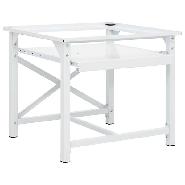 Washing Machine Pedestal with Pull-Out Shelf White