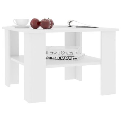 vidaXL Coffee Table White 60x60x42 cm Engineered Wood, white vidaXL Coffee Table White 60x60x42 cm Engineered Wood