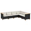 vidaXL 6 Piece Garden Sofa Set with Cushions Grey Poly Rattan