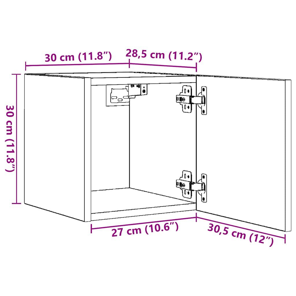 vidaXL Wall Mounted TV Cabinets 2 pcs White 30.5x30x30 cm