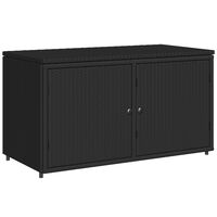 vidaXL Garden Storage Cabinet Black 110x55x60.5 cm Poly Rattan, black vidaXL Garden Storage Cabinet Black 110x55x60.5 cm Poly Rattan