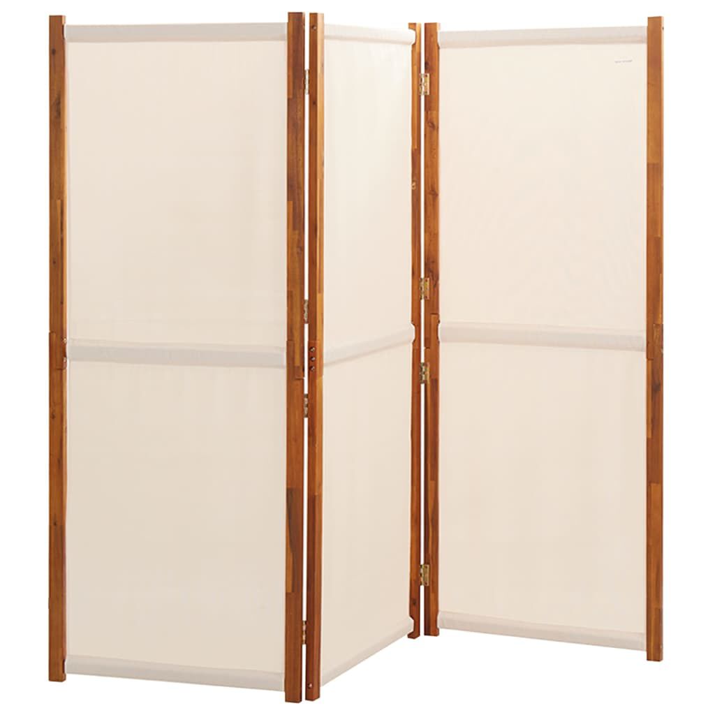 vidaXL 3-Panel Room Divider Cream White 210x180 cm
