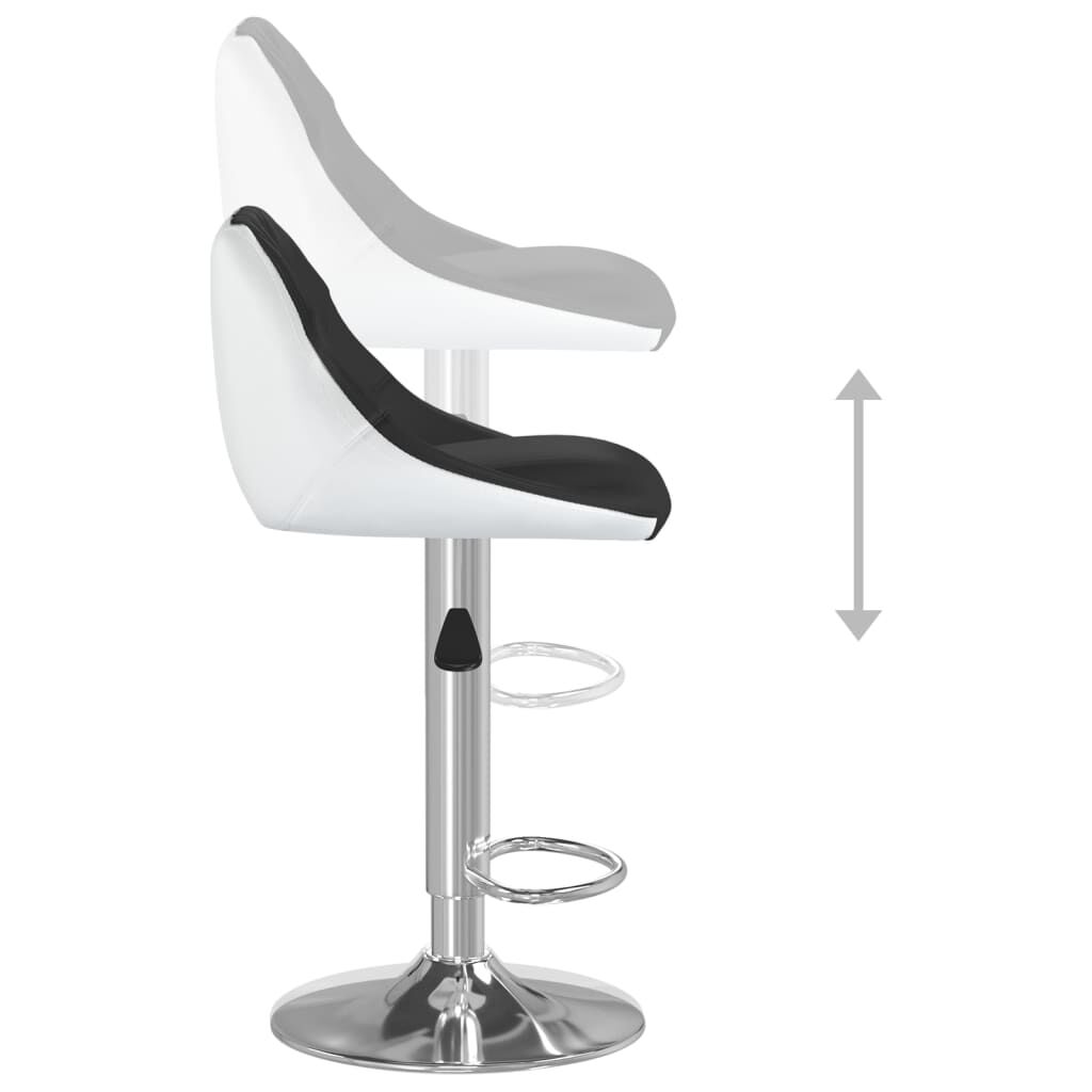 vidaXL Bar Stools 2 pcs Black and White Faux Leather
