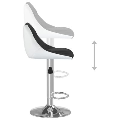 vidaXL Bar Stools 2 pcs Black and White Faux Leather, black and white vidaXL Bar Stools 2 pcs Black and White Faux Leather