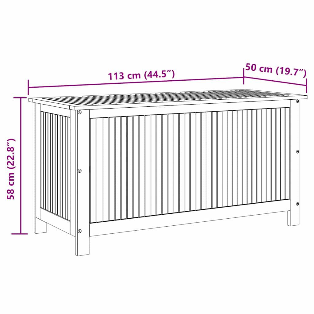 vidaXL Garden Storage Box 113x50x58 cm Solid Acacia Wood