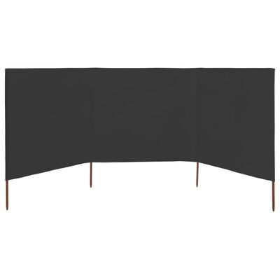 vidaXL 3-panel Wind Screen Fabric 400x160 cm Anthracite, anthracite vidaXL 3-panel Wind Screen Fabric 400x160 cm Anthracite