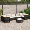 vidaXL 8 Piece Garden Sofa Set with Cushions Black Poly Rattan