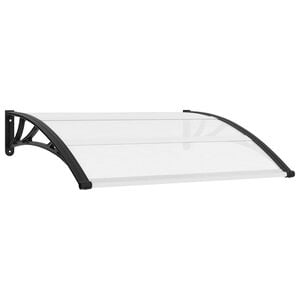 vidaXL Door Canopy | Black brackets and transparent sheets