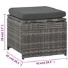 vidaXL 6 Piece Garden Lounge Set with Cushions Poly Rattan Grey