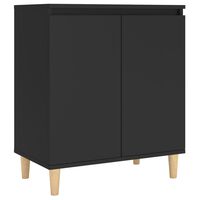 vidaXL Sideboard with Solid Wood Legs Black 60x35x70 cm Engineered Wood, black vidaXL Sideboard with Solid Wood Legs Black 60x35x70 cm Engineered Wood