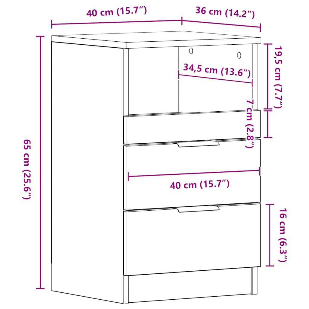 vidaXL Bedside Cabinets 2 pcs White Engineered Wood