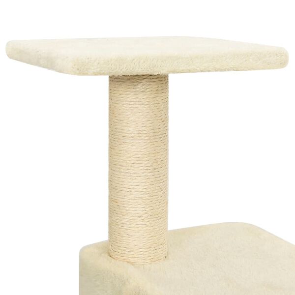 vidaXL Cat Tree with Sisal Scratching Posts Cream 118.5 cm