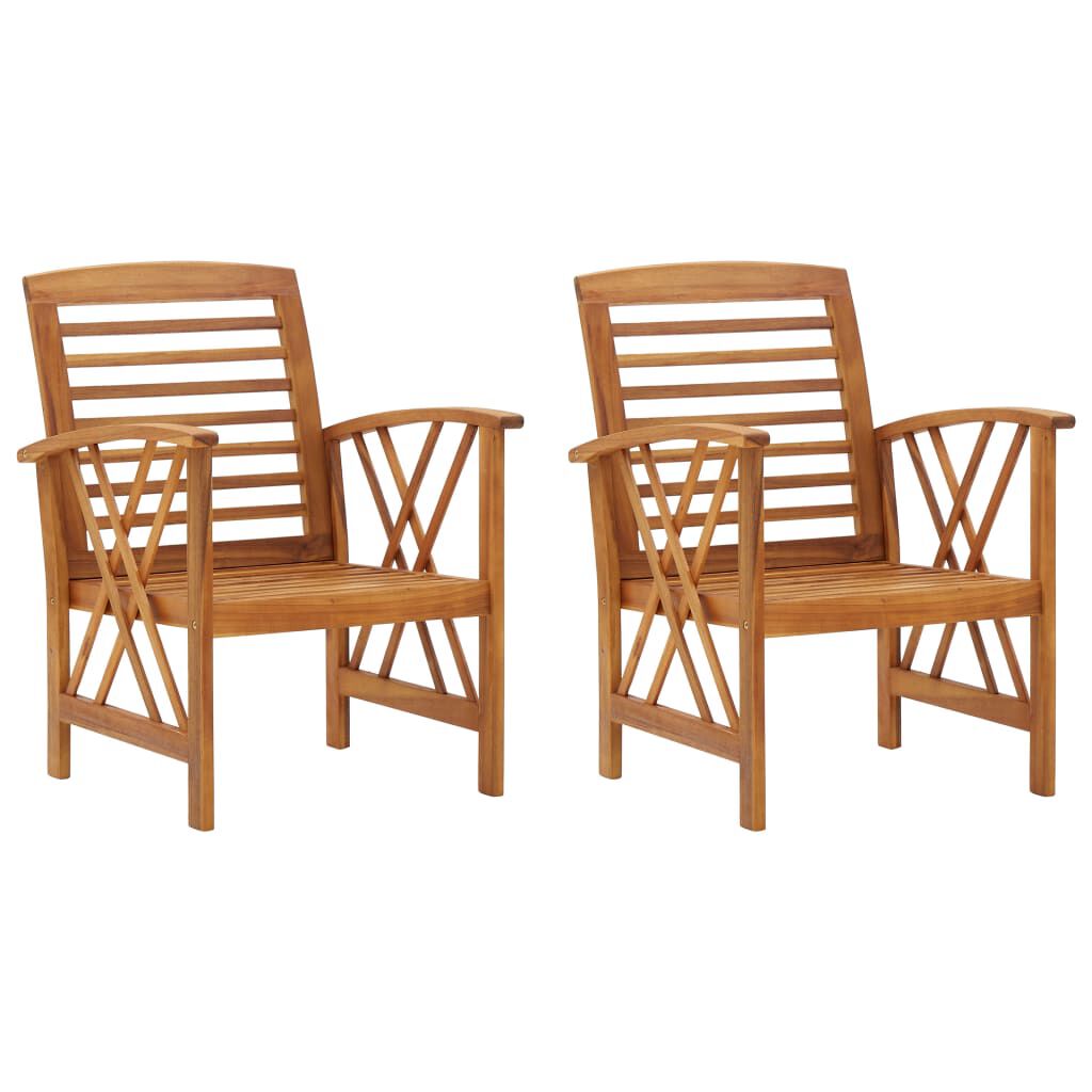 vidaXL Garden Chairs 2 pcs Solid Acacia Wood