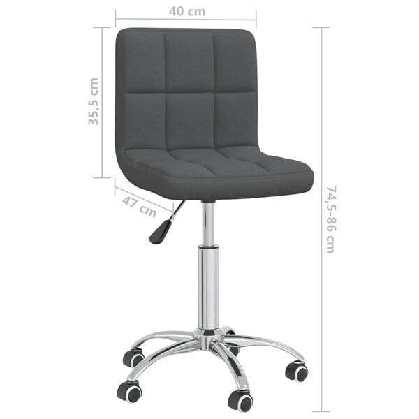 vidaXL Swivel Dining Chair Dark Grey Fabric