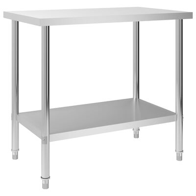 vidaXL Kitchen Work Table 100x60x85 cm Stainless Steel,  vidaXL Kitchen Work Table 100x60x85 cm Stainless Steel
