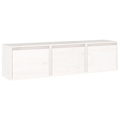 vidaXL TV Cabinets 3 pcs White Solid Wood Pine, white vidaXL TV Cabinets 3 pcs White Solid Wood Pine