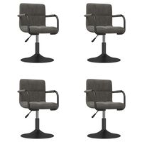 vidaXL Swivel Dining Chairs 4 pcs Dark Grey Velvet, dark grey vidaXL Swivel Dining Chairs 4 pcs Dark Grey Velvet
