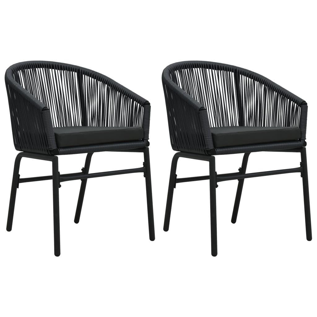 vidaXL 3 Piece Garden Dining Set Black
