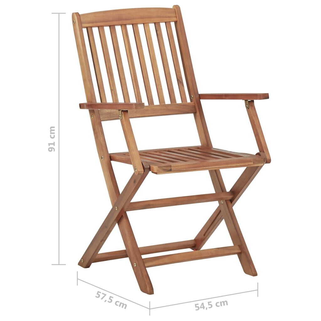 vidaXL Folding Garden Chairs 6 pcs Solid Acacia Wood