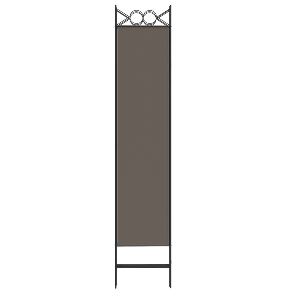 vidaXL 5-Panel Room Divider Anthracite 200x200 cm Fabric