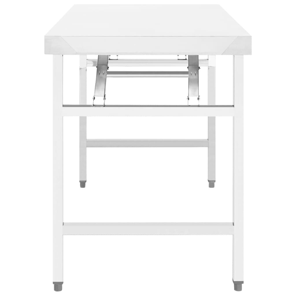 vidaXL Kitchen Folding Work Table 85x60x80 cm Stainless Steel