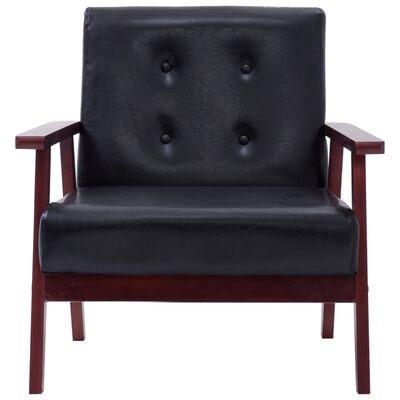 vidaXL Armchair Black Faux Leather, black vidaXL Armchair Black Faux Leather