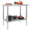 vidaXL Kitchen Work Table 100x60x85 cm Stainless Steel