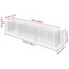 vidaXL Gabion Raised Bed Galvanised Steel 270x50x50 cm