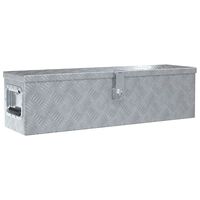 vidaXL Aluminium Box 80.5x22x22 cm Silver, silver vidaXL Aluminium Box 80.5x22x22 cm Silver