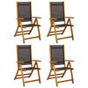 vidaXL Folding Garden Chairs 4 pcs Solid Wood Acacia and Textilene