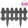 vidaXL Lawn Edgings 25 pcs Anthracite 10 m PP
