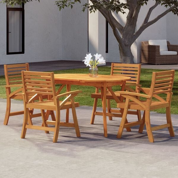 vidaXL 5 Piece Garden Dining Set Solid Wood Acacia