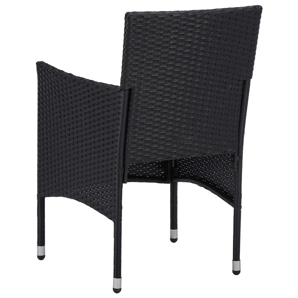 vidaXL Garden Dining Chairs 2pcs Poly Rattan Black