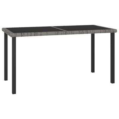 vidaXL Garden Dining Table Grey 140x70x73 cm Poly Rattan, grey vidaXL Garden Dining Table Grey 140x70x73 cm Poly Rattan