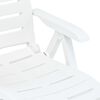 vidaXL Folding Sun Lounger Plastic White