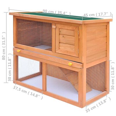 vidaXL Outdoor Rabbit Hutch Small Animal House Pet Cage 1 Door Wood, brass vidaXL Outdoor Rabbit Hutch Small Animal House Pet Cage 1 Door Wood