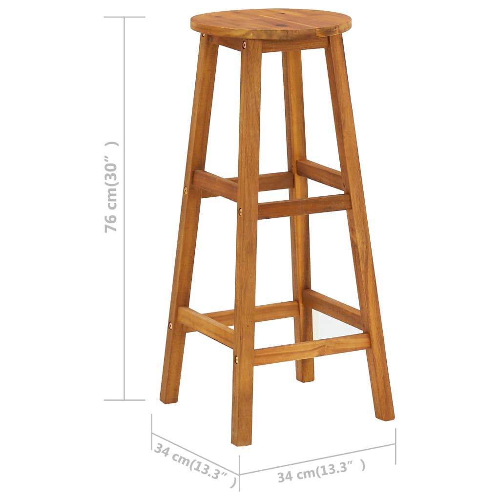 vidaXL Bar Stools 6 pcs Solid Acacia Wood