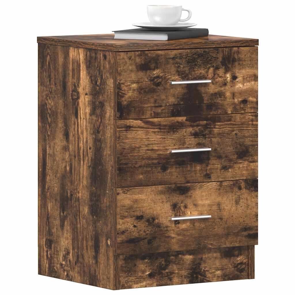 vidaXL Bedside Cabinets 2 pcs Smoked Oak 38x35x56 cm Engineered Wood
